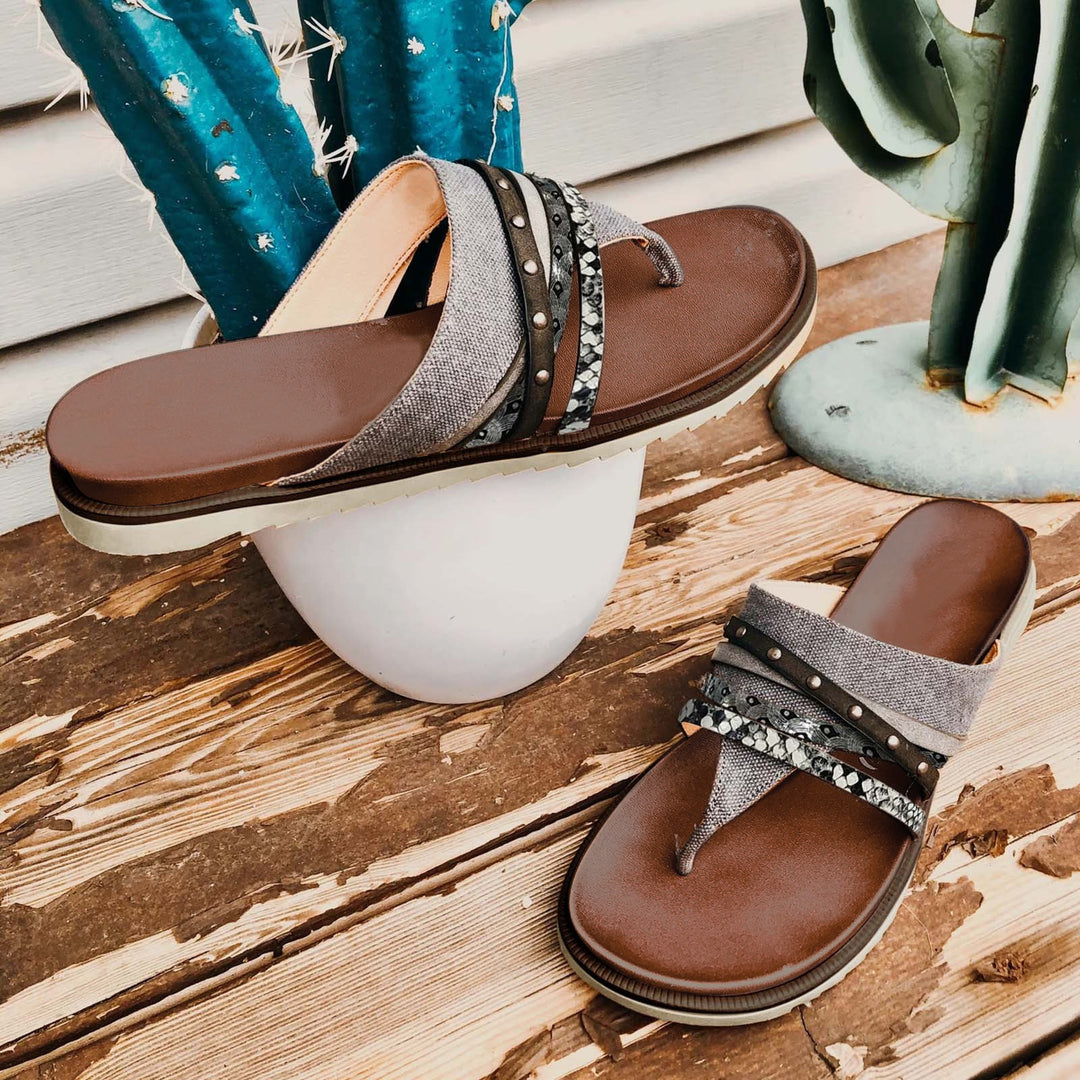 Dame Mode Tåsplit-sandaler med limede remme og skridsikker sål Stilla
