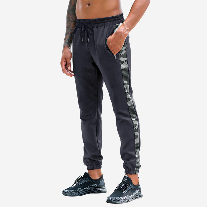 Herrer Sporty Joggingbukser med sideløst camouflage-design og åndbare egenskaber Stilla