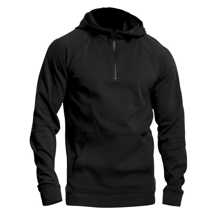 Herrer sports sweatshirts med halv lynlås og kængurulomme Stilla