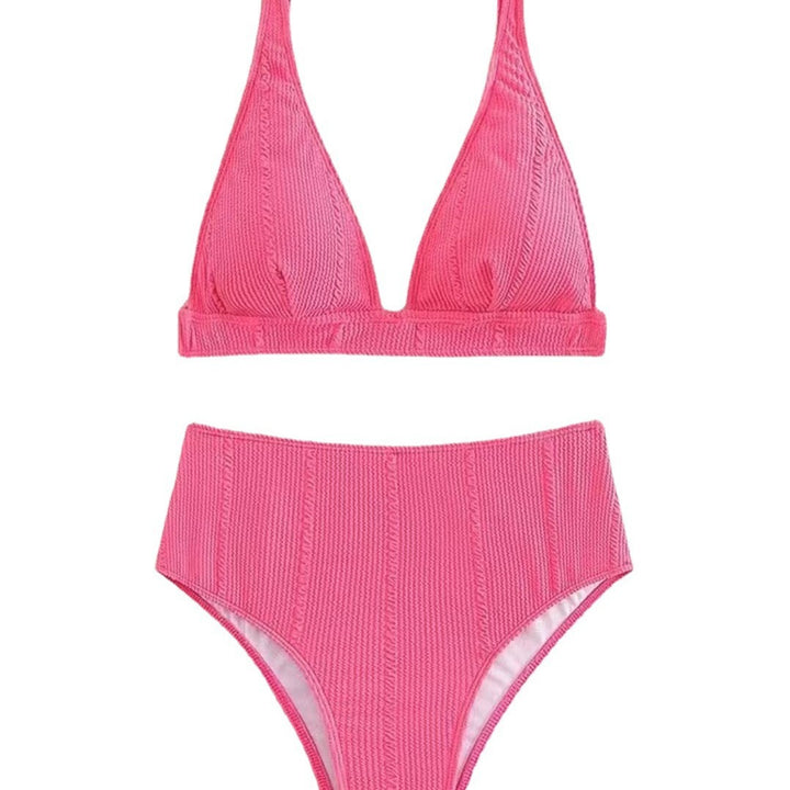 Damer Højskåret Bikini med struktureret overflade og minimalistiske stropper Stilla