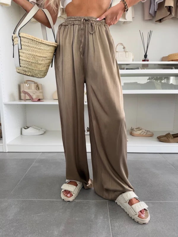 Dame Elegant og behagelig Satin-bukser Stilla