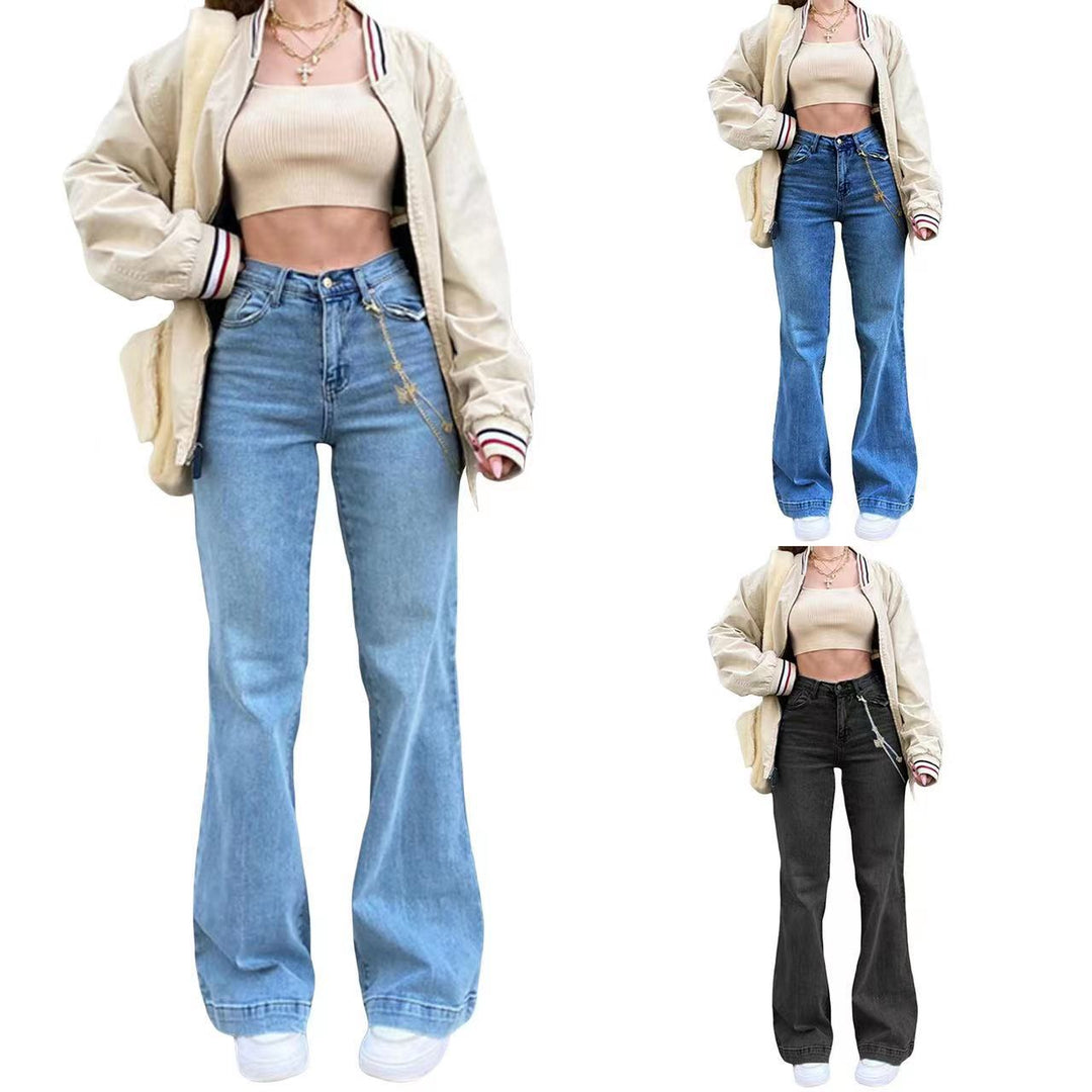 Dame Bootcut Jeans med høj talje og trendy vask Stilla