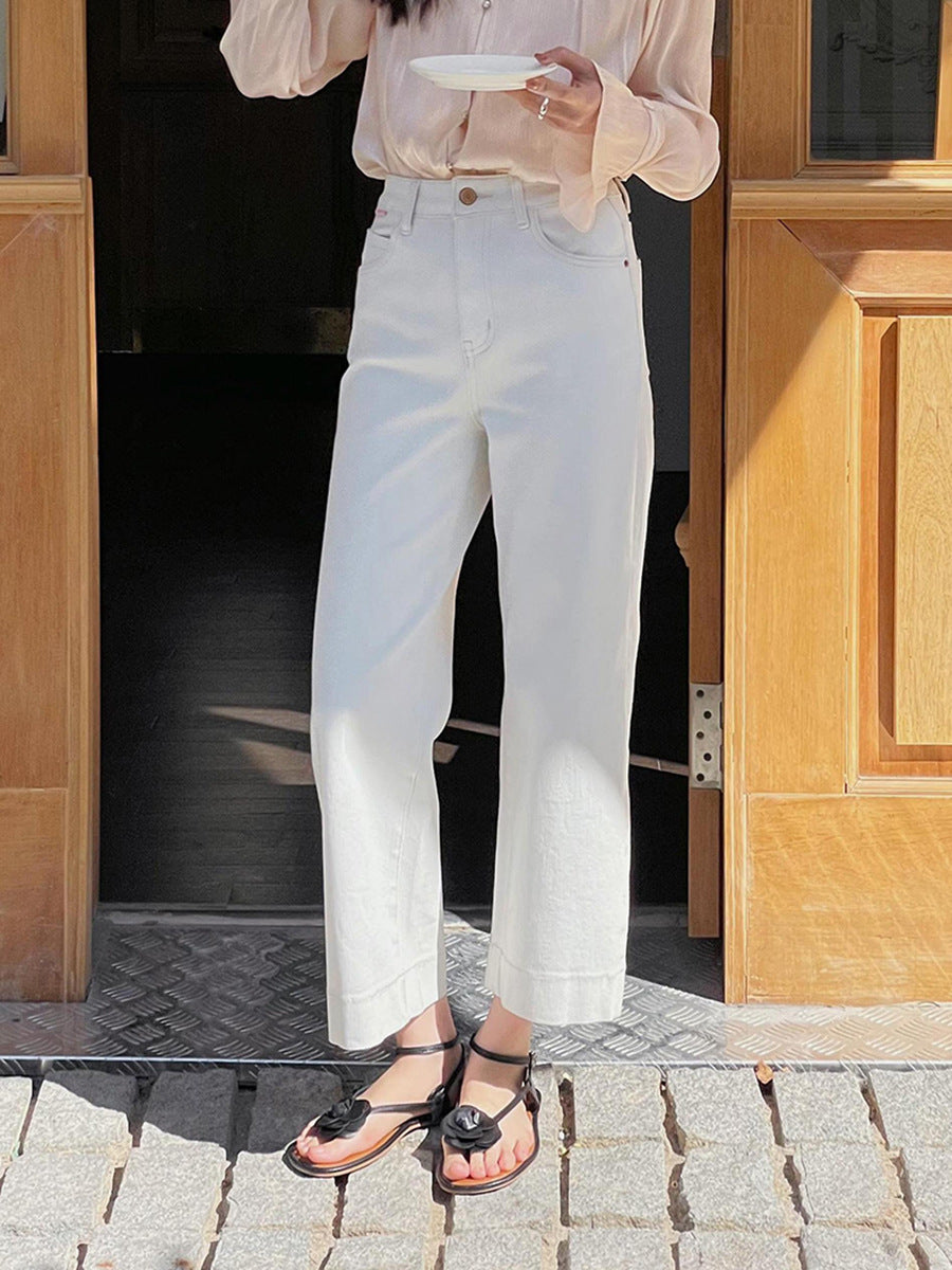 Dame High-Waist Jeans med bred pasform og bæredygtig bomuldsstof Stilla