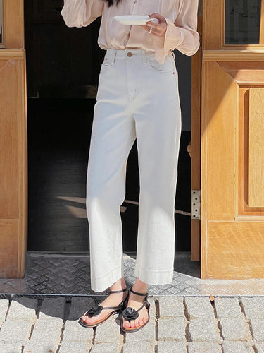Dame High-Waist Jeans med bred pasform og bæredygtig bomuldsstof Stilla