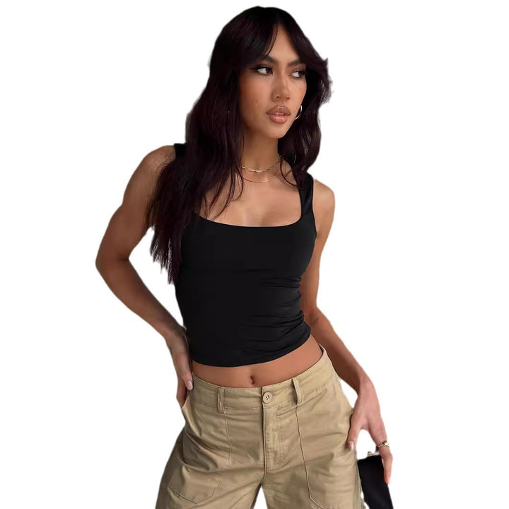 Dame sporty crop-top med elastisk materiale Stilla