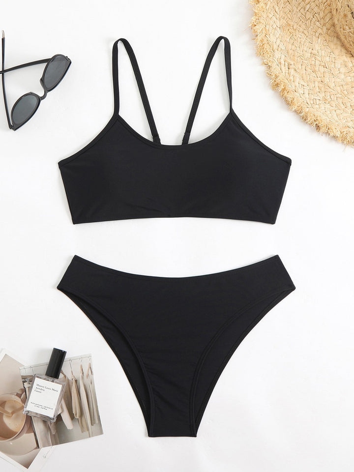 Dame Bikini-sæt med justerbare stropper og højt benudskæring Stilla