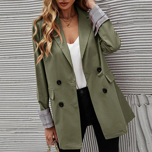 Dame Fashionabel Blazer med dobbelt knaplukning og elegante detaljer Stilla