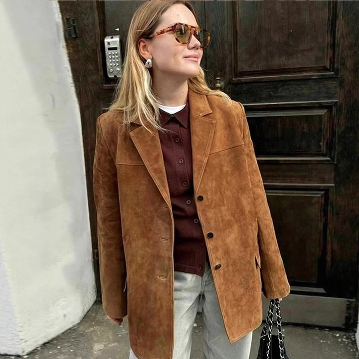 Dame elegant Suede-blazerjakke Stilla