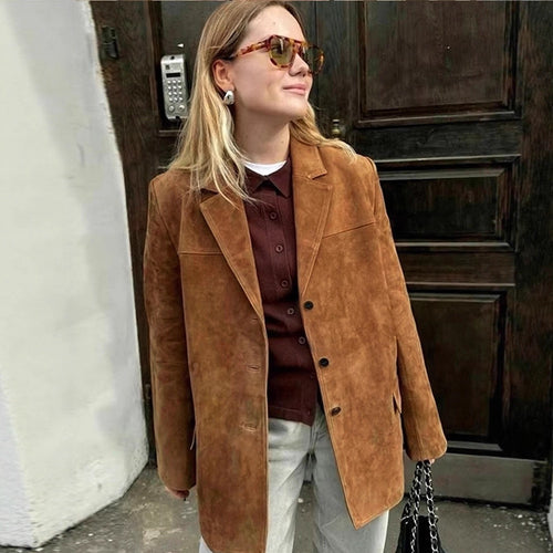 Dame elegant Suede-blazerjakke Stilla