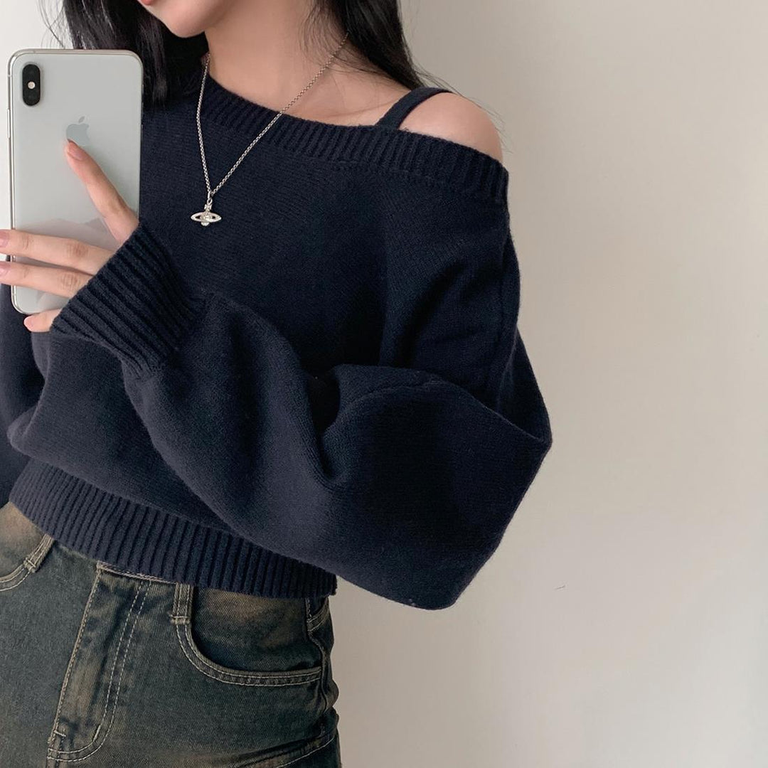 Damer Fashionable Sweatshirt med Skulder Design og Casual Snit Stilla