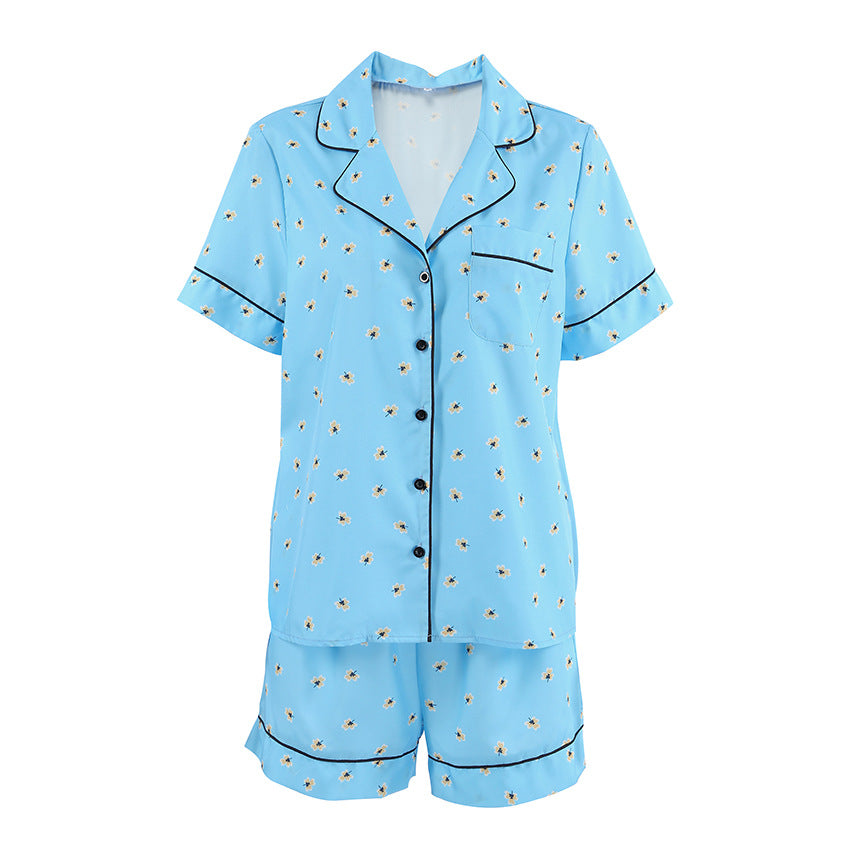 Dame pyjamasæt med blomsterprint og behagelig pasform Stilla