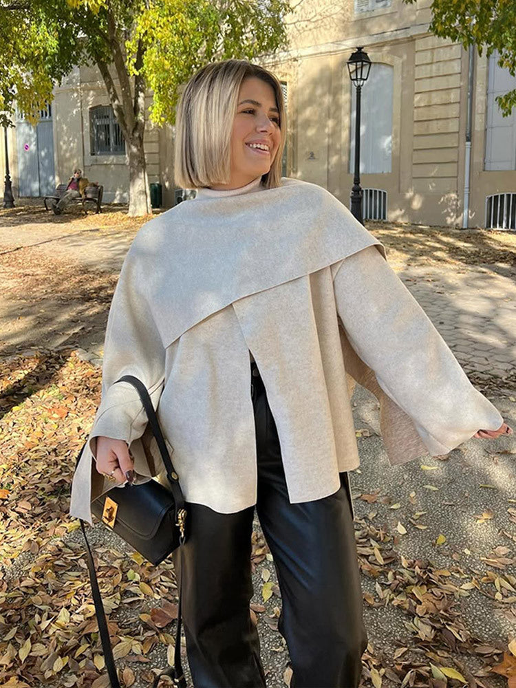 Dame Løs Oversized Strikjakke Stilla