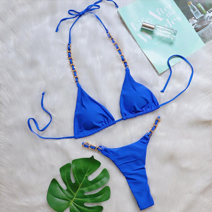 Dame Chic Triangle String Bikini Sæt Stilla
