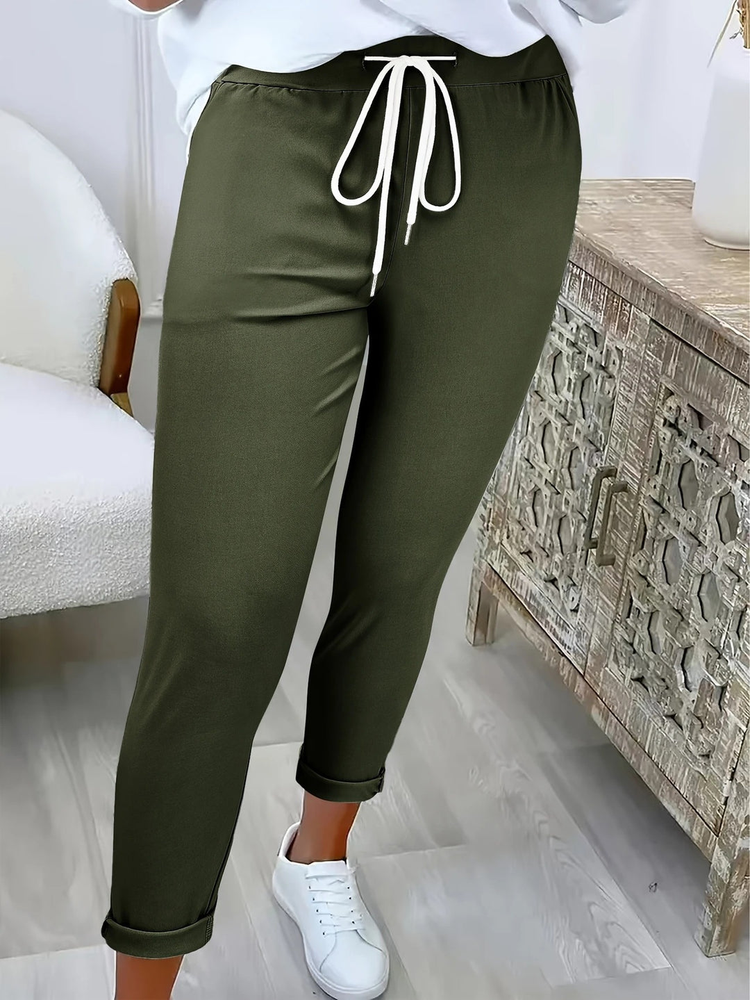 Dame Relaxed Fit Justerbar Talje Bukser Stilla