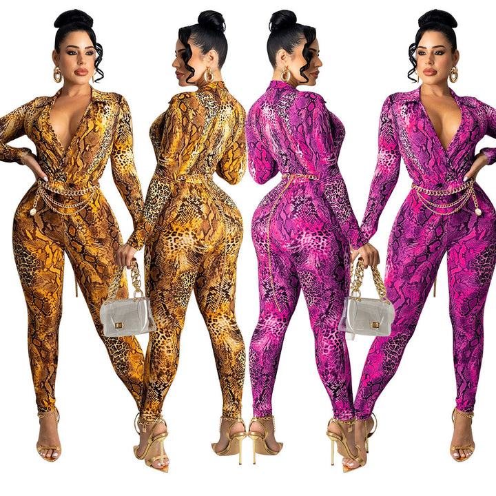 Dame Exotisk Dyreprint Bodystocking Stilla