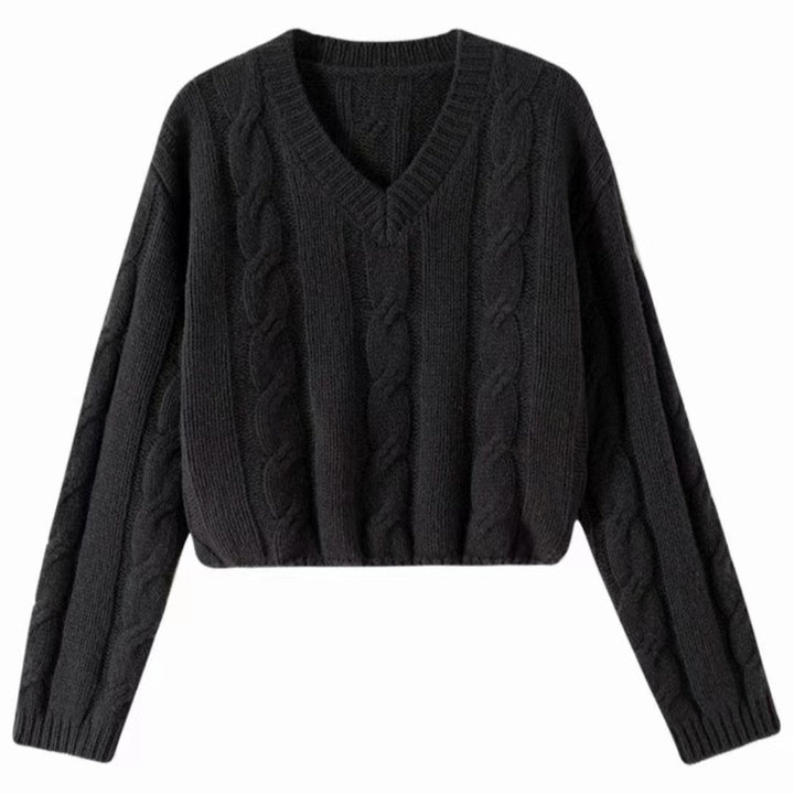 Damer chunky striktrøje med dyb V-hals og afslappet fit Stilla