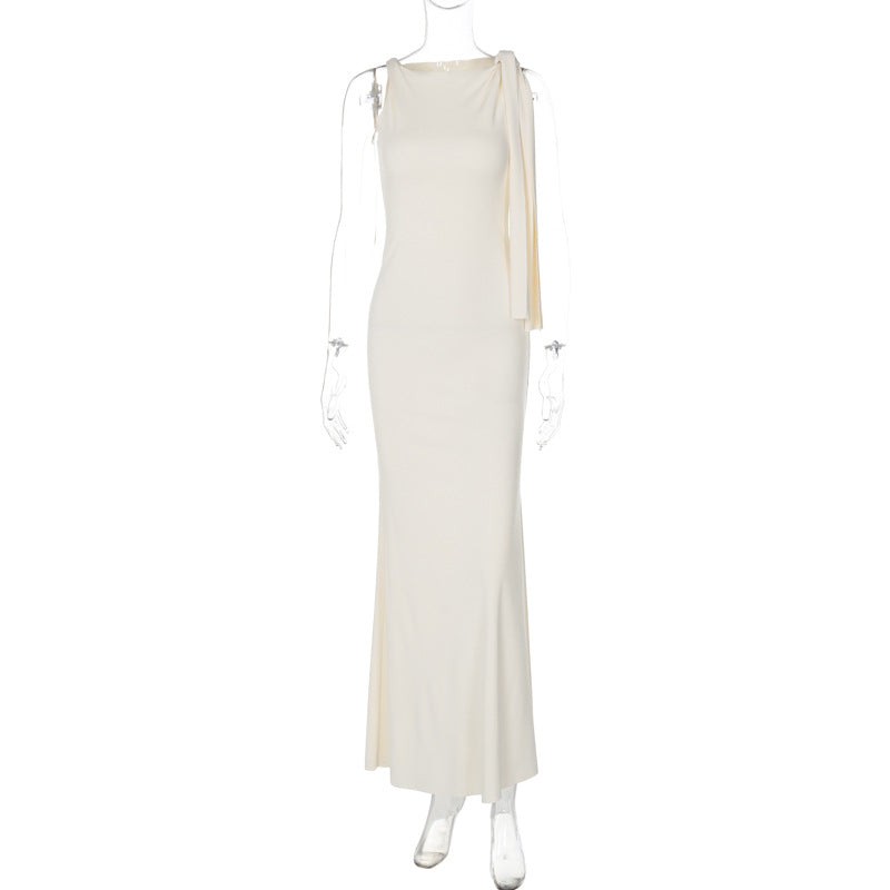 Dame Elegant Maxikjole med asymmetrisk detalje og flydende snit Stilla