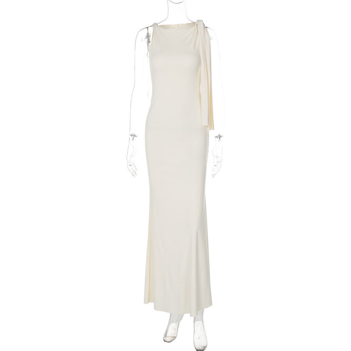 Dame Elegant Maxikjole med asymmetrisk detalje og flydende snit Stilla