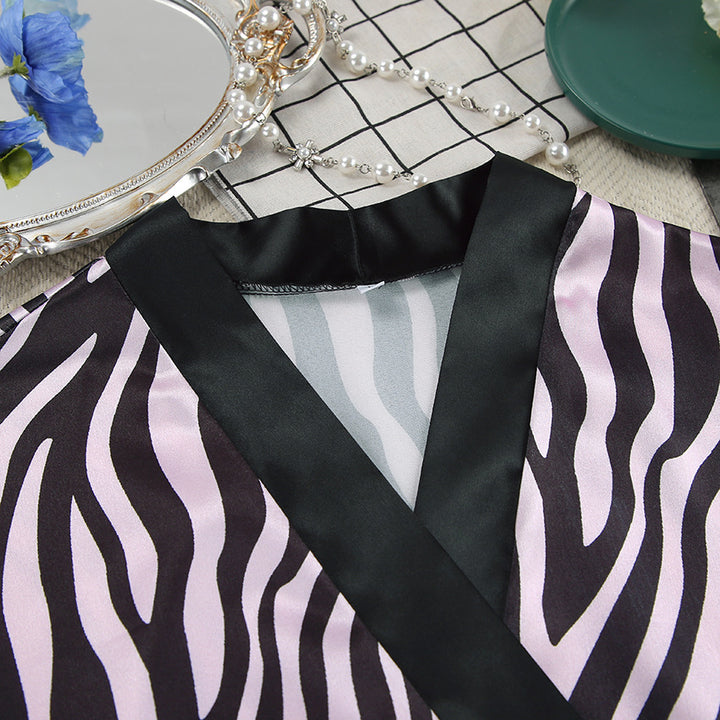 Dame luksus Kimono med Zebra-print Stilla
