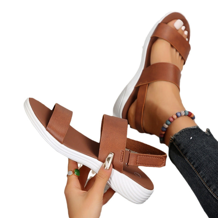 Dame Trendy Badeflip-flops med justerbare remme Stilla
