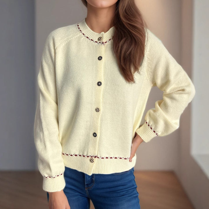 Damer hyggelig cardigan med dekorative knapper Stilla