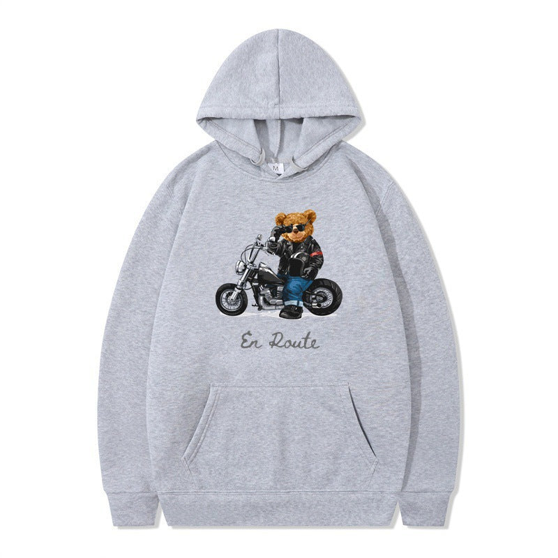 Dame hoodie med unikt bjørne design og afslappet pasform Skovae