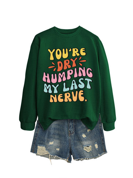 Kvinders sweatshirt med muntert tegneserie slogan og afslappet snit Stilla