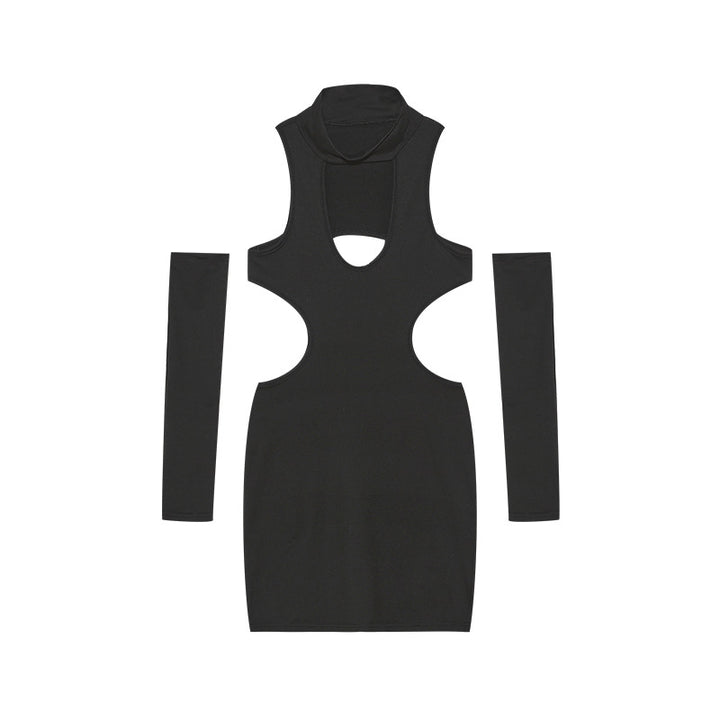 Dame Cut-Out Mini Kjole med matchende Ærmer Stilla
