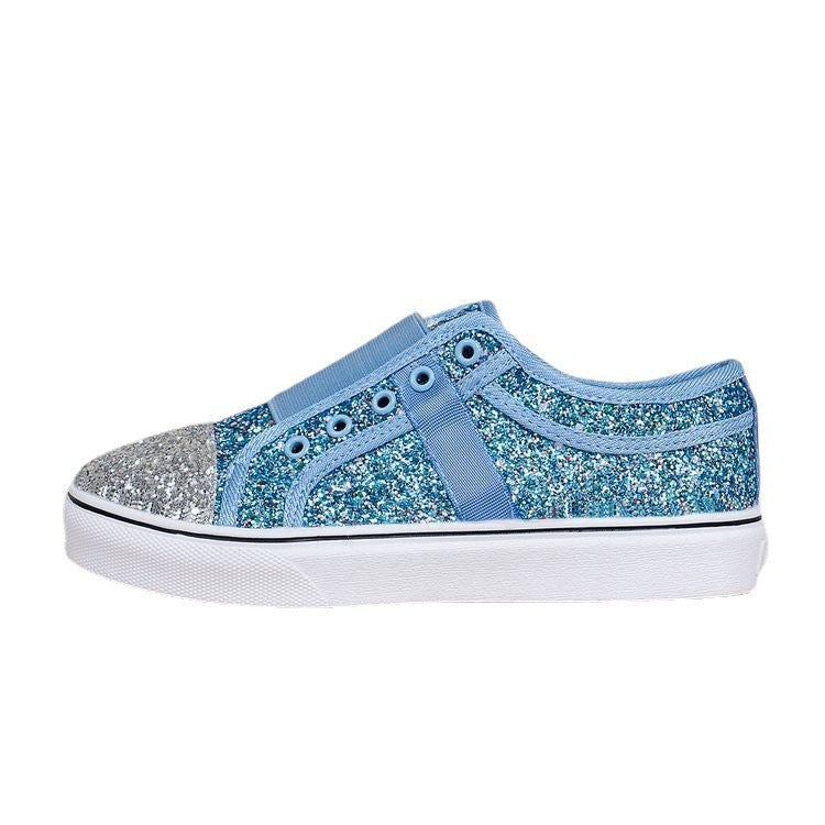 Dame Glitrende Slip-On Sneakers med elastisk indgreb og skridsikker sål Stilla