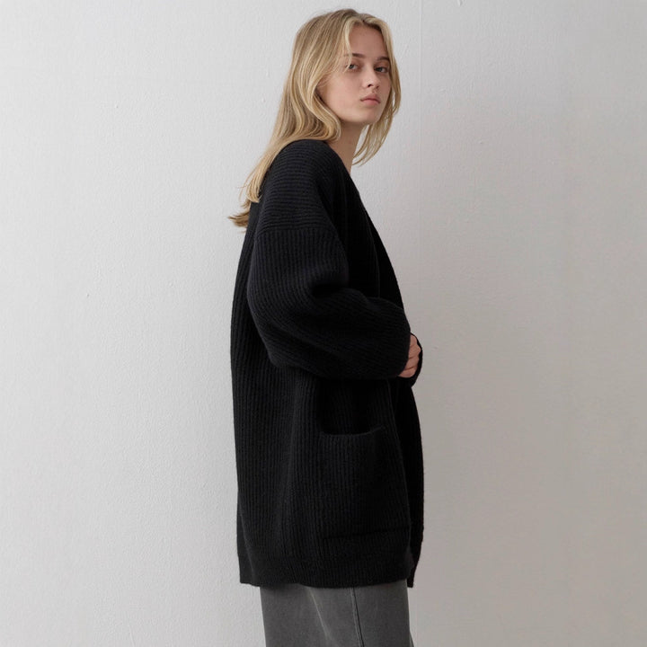 Dame chunky strik cardigan med oversized ærmer Stilla