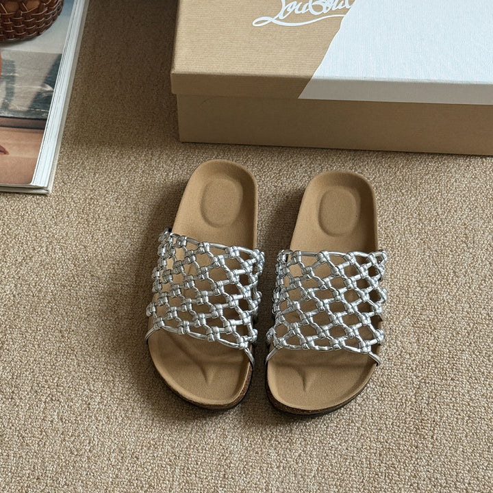 Femme Stilfulde Flettede Slide Sandaler Stilla