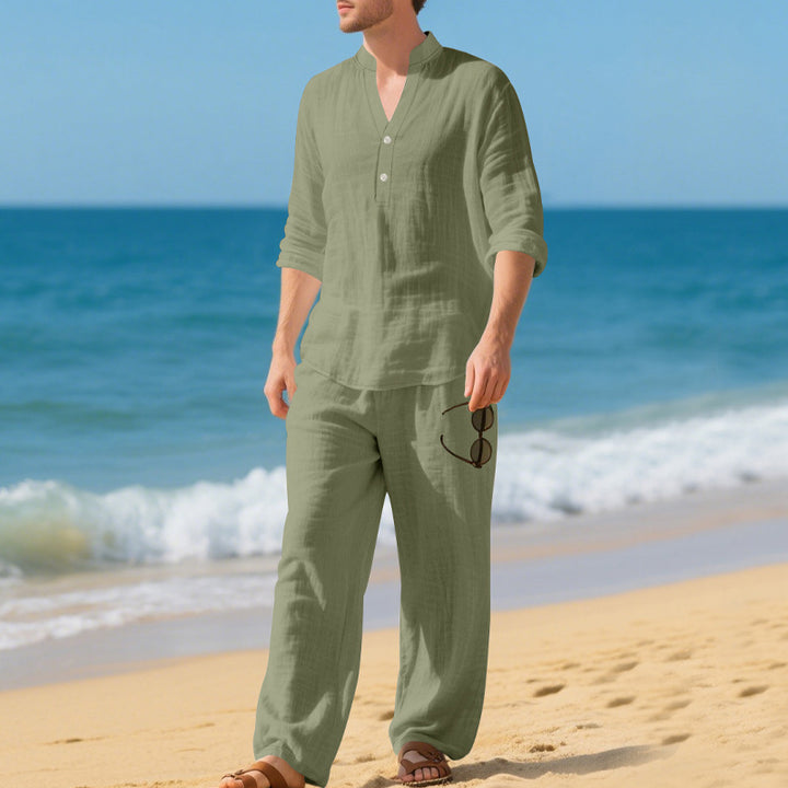 Herrer afslappet strandoutfit med praktisk knapdesign og elastisk bånd Stilla