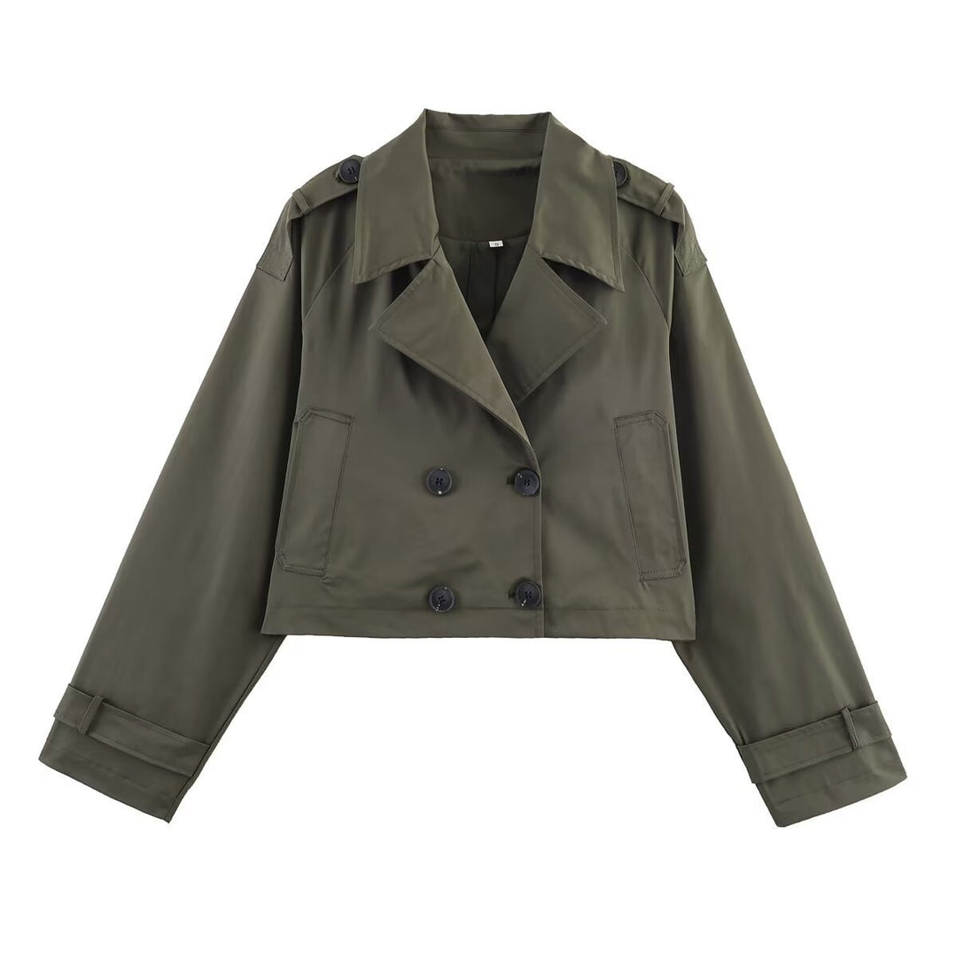 Damer mode kort trench coat jakke Stilla