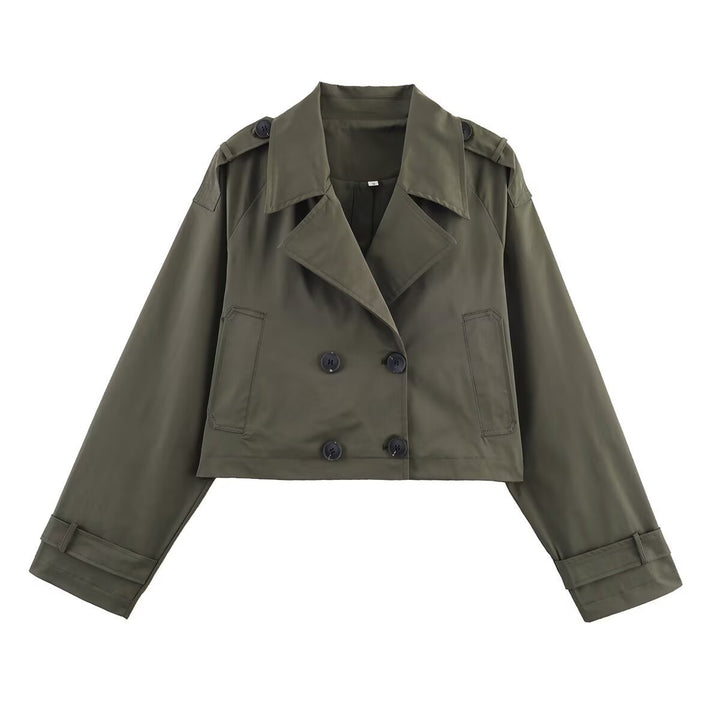 Damer mode kort trench coat jakke Stilla