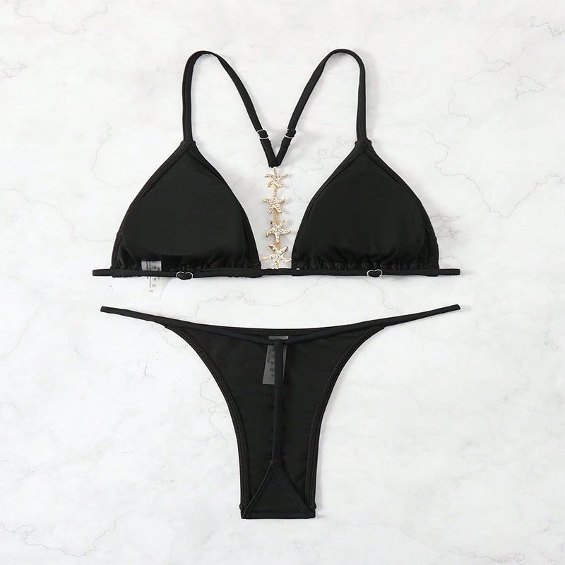 Dame Triangel-Bikini med elegante guld-accenter og raffineret snit Stilla