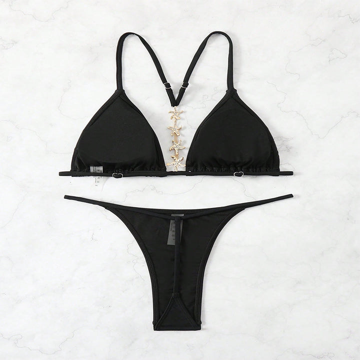 Dame Triangel-Bikini med elegante guld-accenter og raffineret snit Stilla