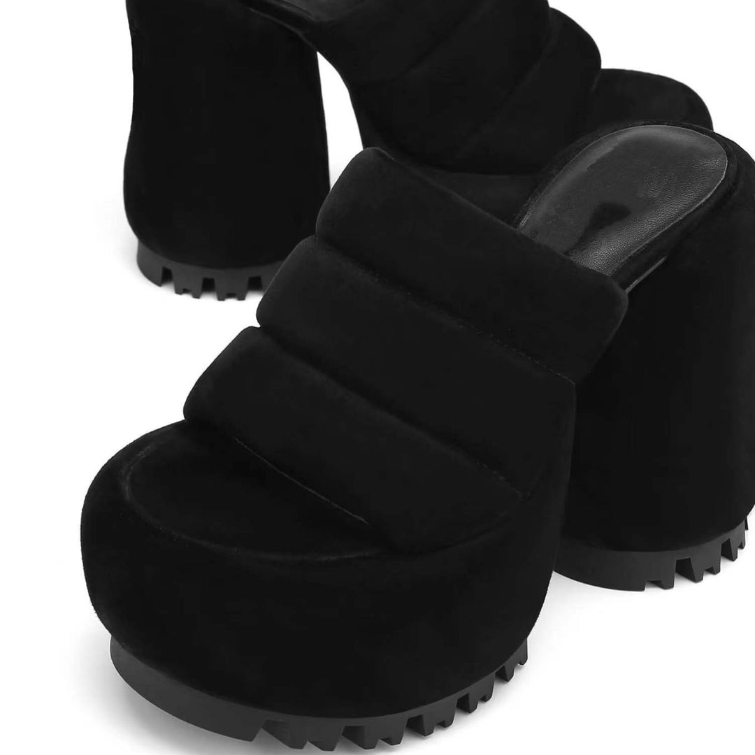 Femme Chunky Platform Slide Sandaler med polstrede remme Stilla