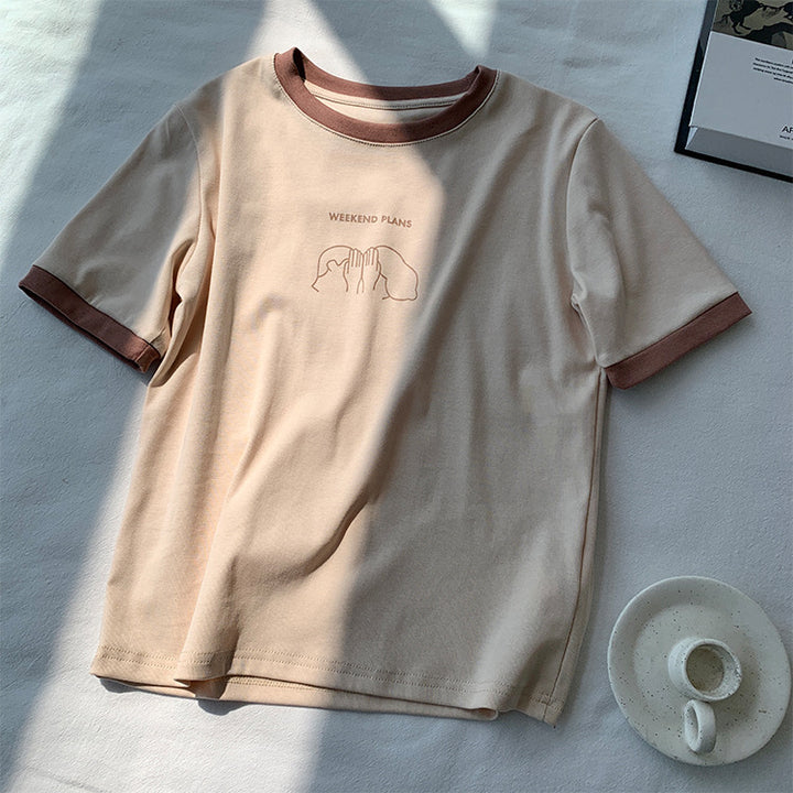 Dame Casual Graphic T-Shirt med legende statement-design Stilla