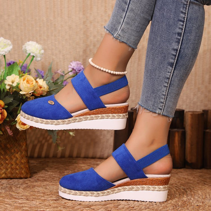 Dame Wedge-sandaler med elastisk remdesign og komfortabelt fodseng Stilla