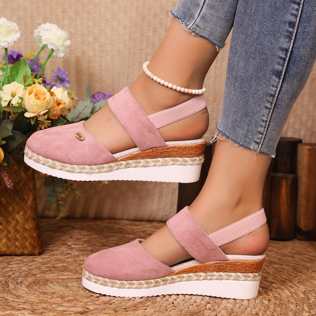 Dame espadriller med elastiske remme og jute accenter Stilla