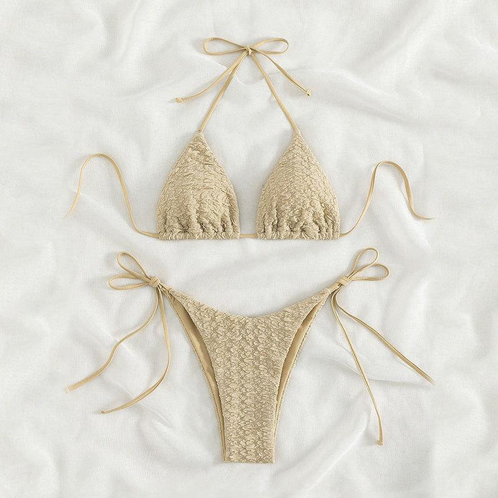 Dame Triangel-Bikini med raffinerede flæsedetaljer Skovae