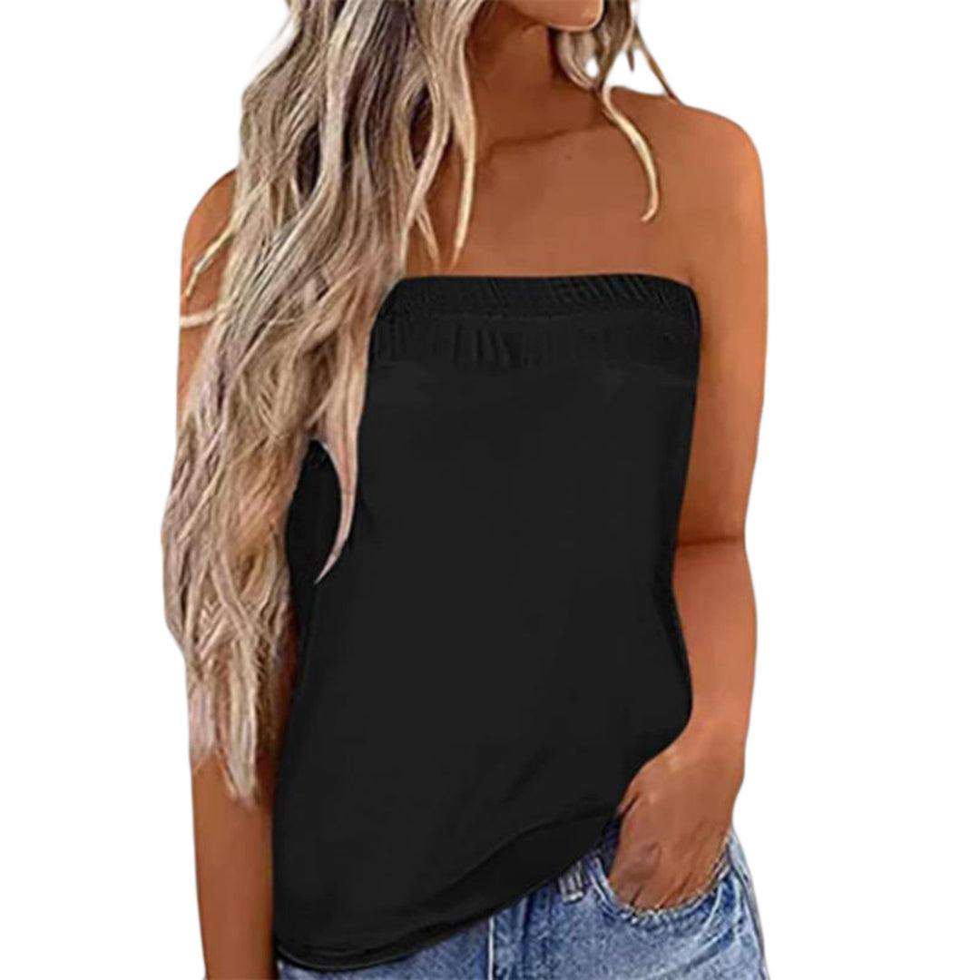 Dame Bandeau-top med elastisk afslutning Skovae