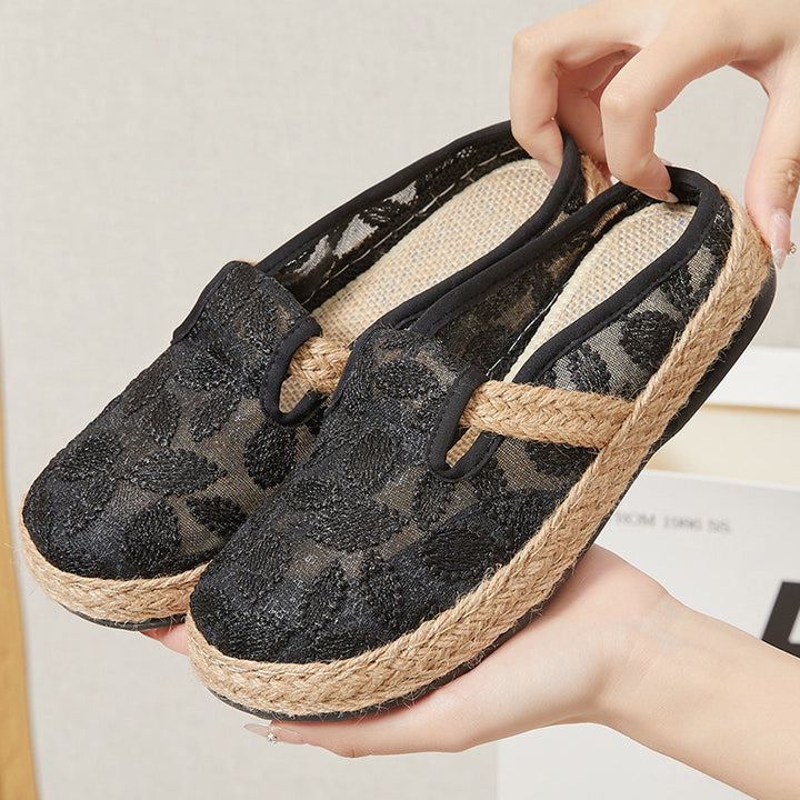 Dame Clogs med moderigtigt strikdesign og skridsikker sål Stilla