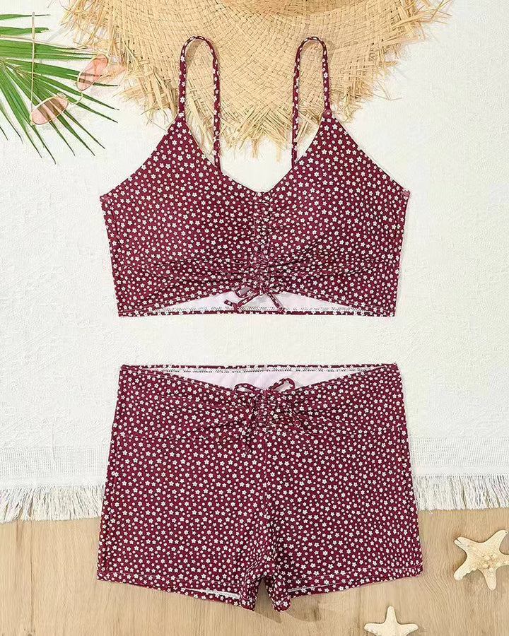 Dame bikini med blomstret flæse design og justerbare stropper Skovae