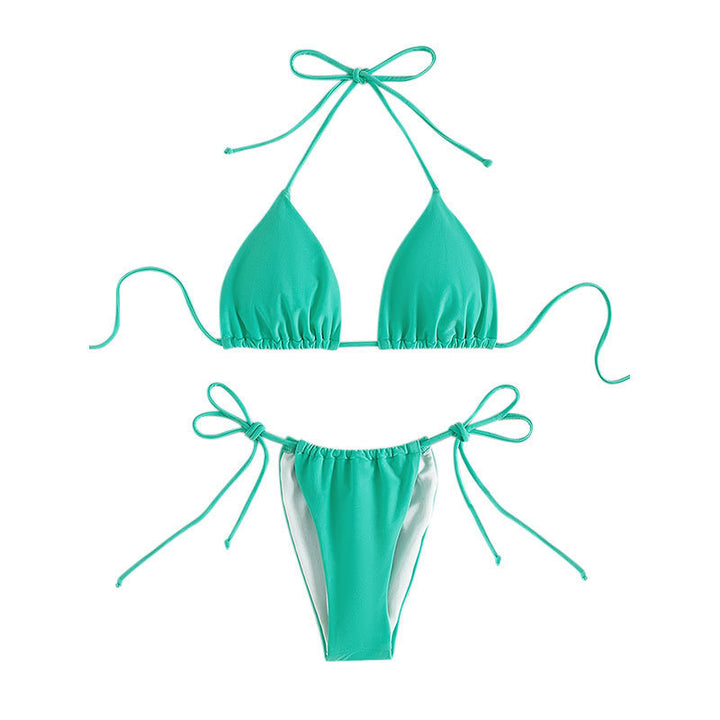 Dame Triangel-Bikini-Sæt med justerbare bånd og feminine accenter Skovae
