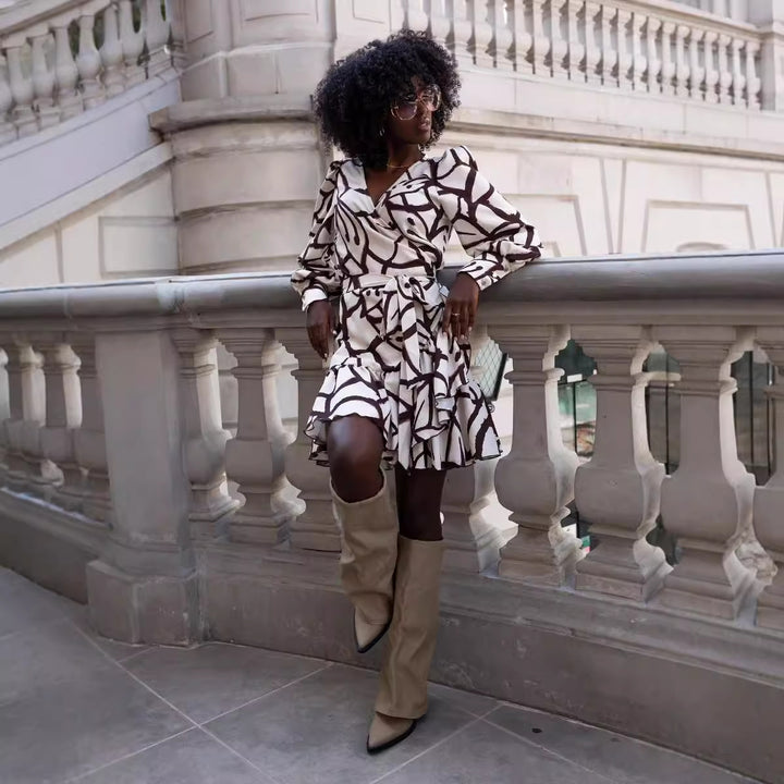 Dame flirtende leopardprint omslagskjorte Stilla