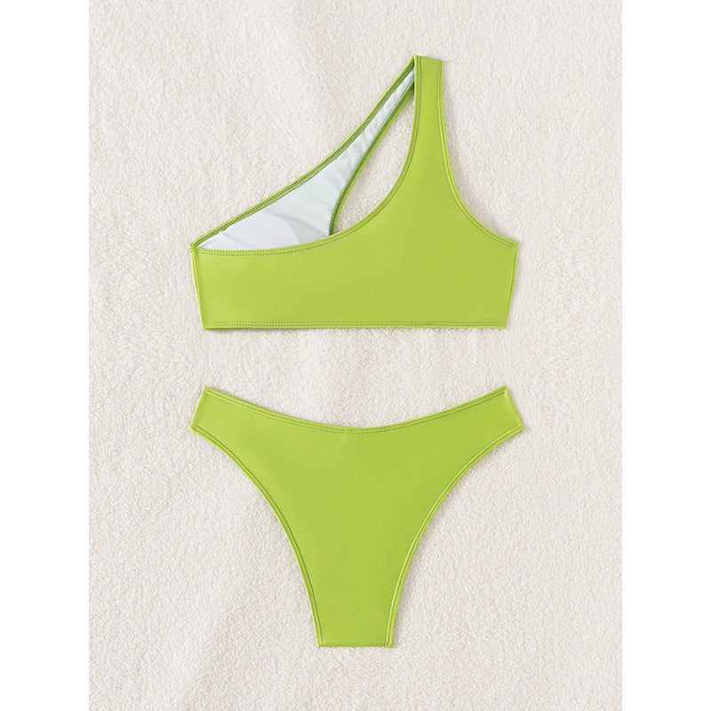 Femme En-skulder Cut-Out Bikini Sæt Stilla