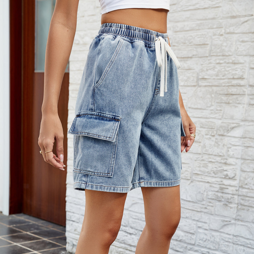 Dame Cargo-Shorts med elastisk liv og praktiske sidelommer Stilla