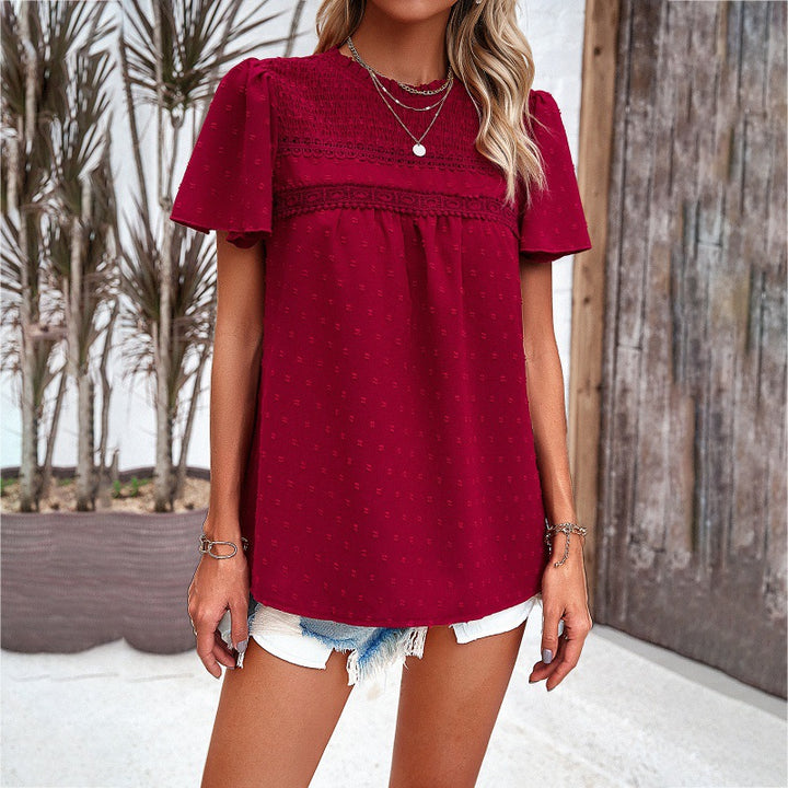 Damebluse med fine broderidetaljer og afslappet snit Stilla
