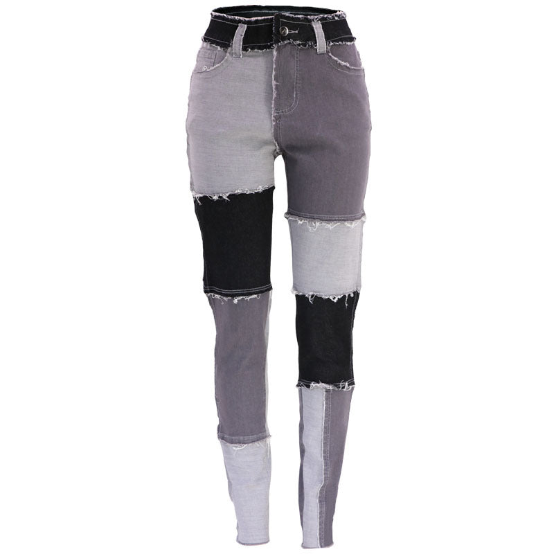 Dame Patchwork Jeans med moderne snit og kreative detaljer Stilla